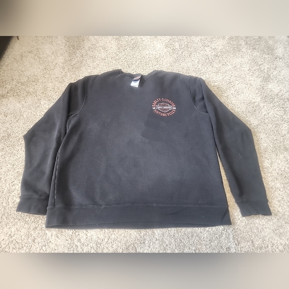 Tilley Harley Davidson Sweat Shirt Large Black Salisbury NC Logo